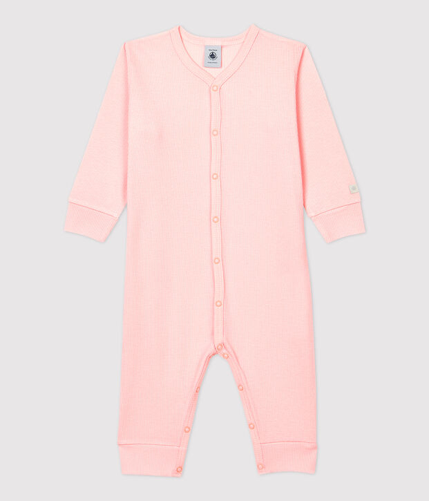Babies' Plain Footless Cotton and Lyocell Sleepsuit pink